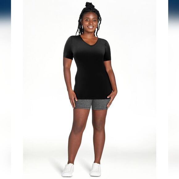 Athletic Works Women's Core Active Short Sleeve V-Neck T-Shirt Color Pink - Picture 5 of 7